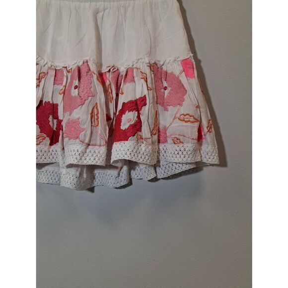 Misa los Angeles womens medium mini skirt embroidery pink white full - Picture 9 of 10